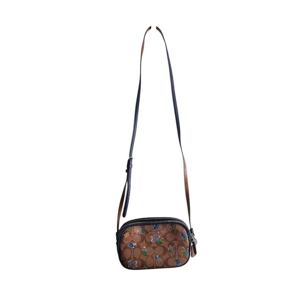 Coach Brown Signature Floral Crossbody Bag - Picture 2 of 6